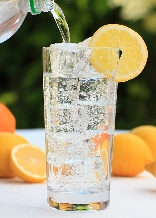 Soda water is a great mixer for gin. 