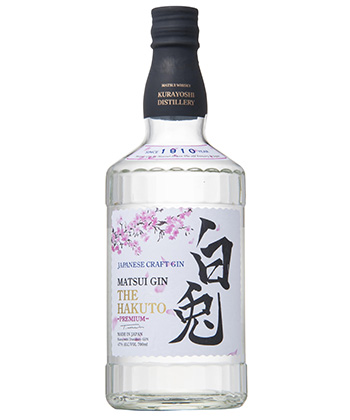 Matsui Shuzo 'The Hakuto' Premium Gin is one of the best gins for 2024. 