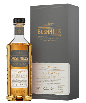 Bushmills 21 Year Old Single Malt Irish Whiskey is one of the best Irish whiskeys for 2024. 