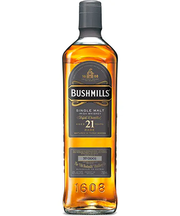 Bushmills 21 Year Old Single Malt Irish Whiskey is one of the best Irish whiskeys for 2024. 