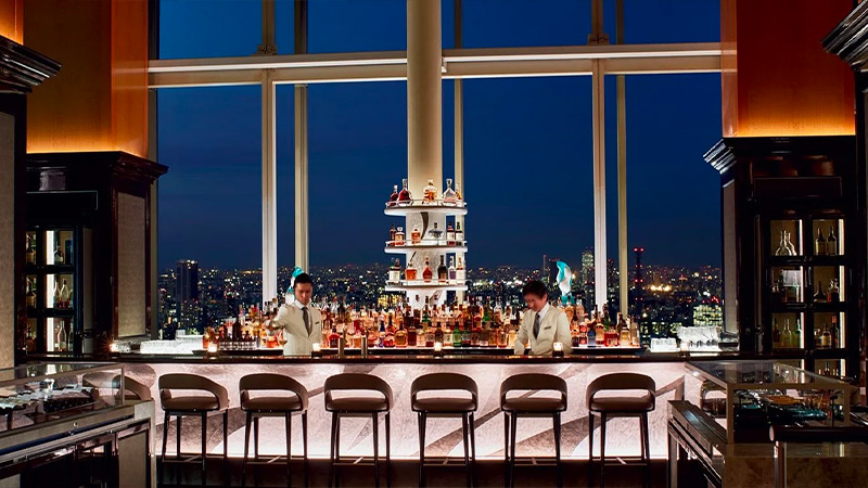 The Bar is an elegant, showy space with stellar city views, a bottle keep locker, and boundary-pushing cocktails drawing from Japanese flavors and ingredients.