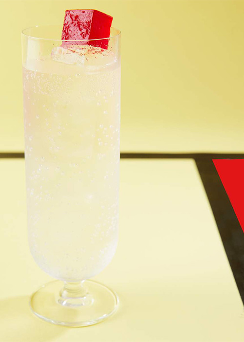 Drinks at Corner, a swanky modern bar at London's Tate Modern. 