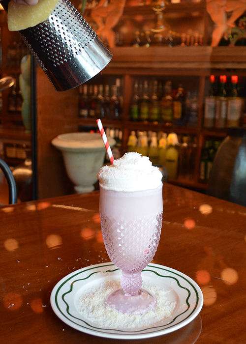 Bad Roman's soufflé cocktail, the Tequila Alfredo, is served with a heaping pile of Parm. 