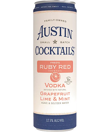 Austin Cocktails Fred’s Ruby Red Sparkling Cocktail is one of the best canned cocktails to try right now. 