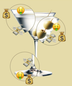 The Economics of a Martini at 5 Top Bars, Visualized