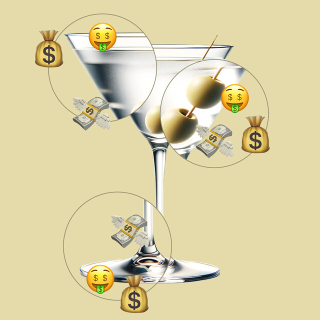 The Economics of a Martini at 5 Top Bars, Visualized