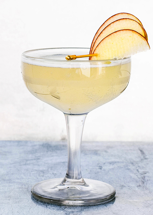 The Apple Cider 75 is one of the best apple cocktails for fall. 