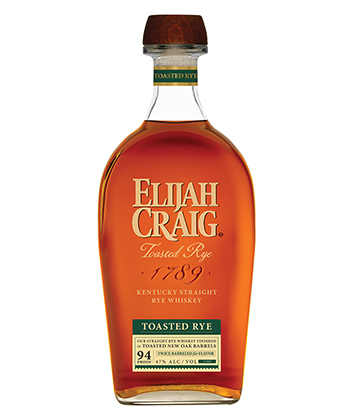 Elijah Craig Toasted Rye is one of the best rye whiskies for 2024. 