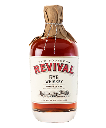 High Wire Distilling New Southern Revival Rye Whiskey is one of the best rye whiskies for 2024. 