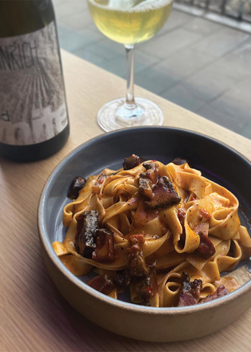 Pasta is one of the best wine bar small plates. Check out the rest of the ranking here. 