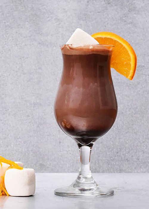 The Orange Hot Chocolate is one of the best hot chocolate cocktails to make this winter. 