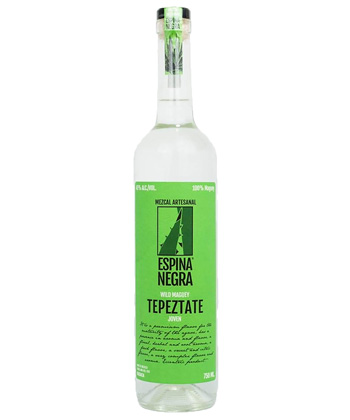 Espina Negra Tepeztate Joven Mezcal Artesanal is one of the best mezcals to gift this holiday season (2024). 