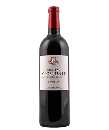 Château Clos Junet Saint-Émilion Grand Cru 2018 is one of the best red Bordeauxs under $30.