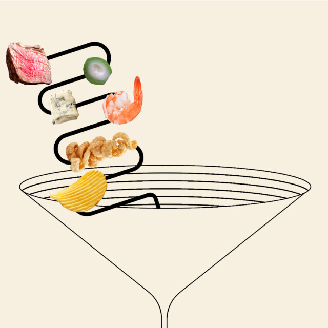 From Crispy Chicken Skin to Potato Chips, Martini Garnishes Have Run Amok