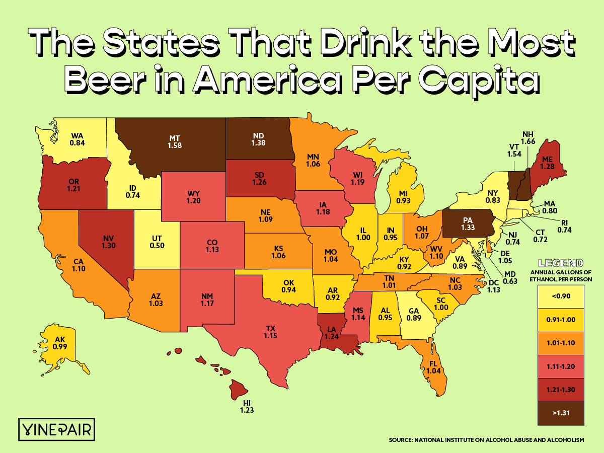 The States That Drink the Most Beer Per Capita 2024