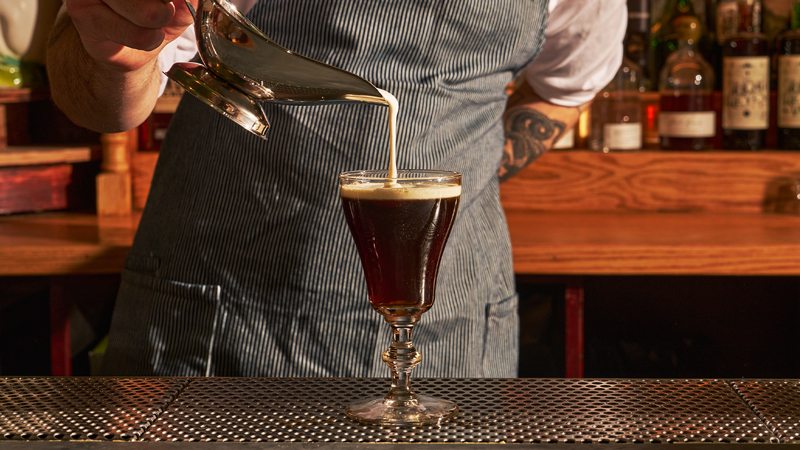 Pitt's, which opened in the old Fort Defiance space in Red Hook, pays homage to the former bar in the form of an Irish Coffee.