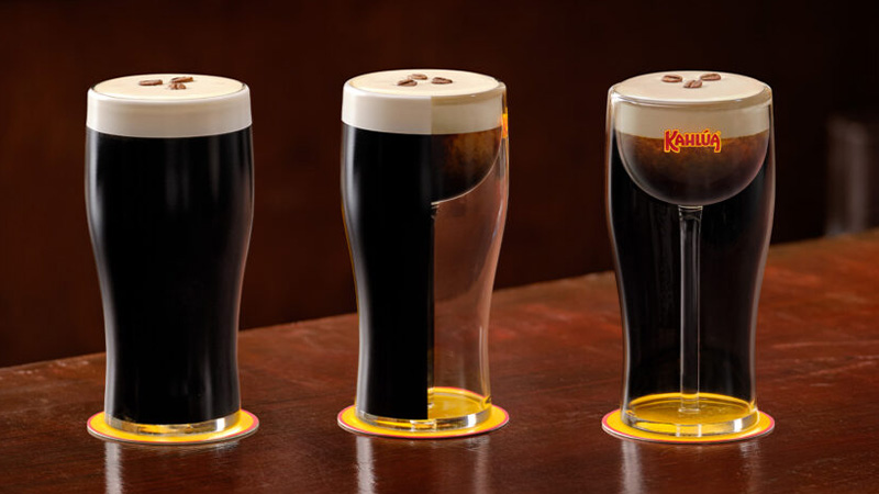 Kahlúa’s ‘Schneaky’ Glass is one of the many Guinness glasses in existence.