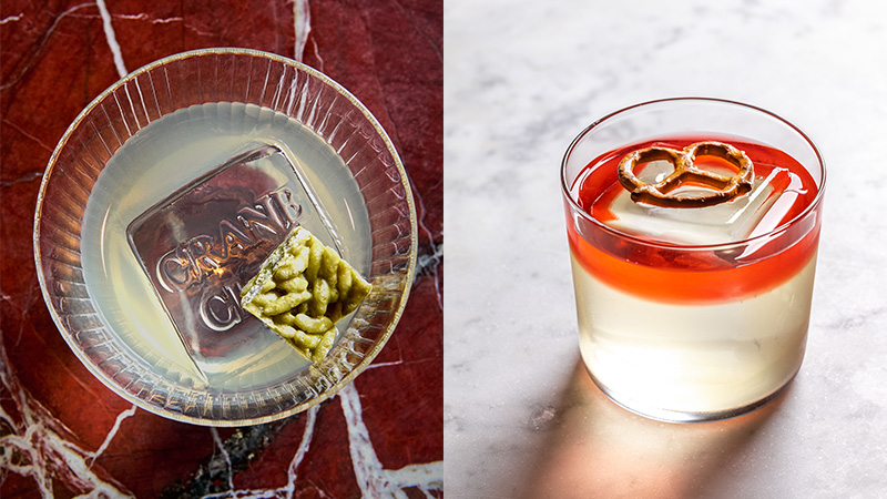 The Rice Crispy and Pretzel garnishes are just a glimpse into the world of ice garnishes.