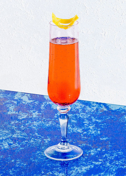 The Kir Royale is one of the best cocktails to make with crème de cassis. 