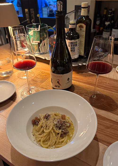 Lambrusco at Roscioli is one of the best things to drink in NYC in May 2025. 