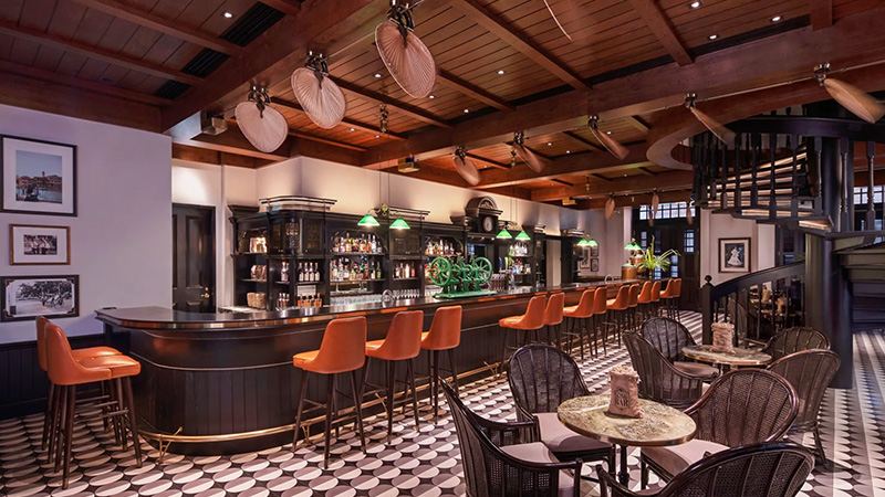 Long Bar, Raffles Singapore in Singapore is one of the most iconic hotel bars in the world. 