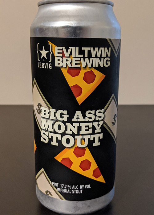 Big Ass Money Stout was a collaboration between Evil Twin and Norway's Lervig Aktiebryggeri, which was brewed with frozen ham-and-pepper pizzas