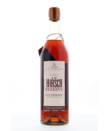 A.H. Hirsch Reserve 16 Year Old Straight Bourbon Whiskey is one of the most expensive bourbons in the world.