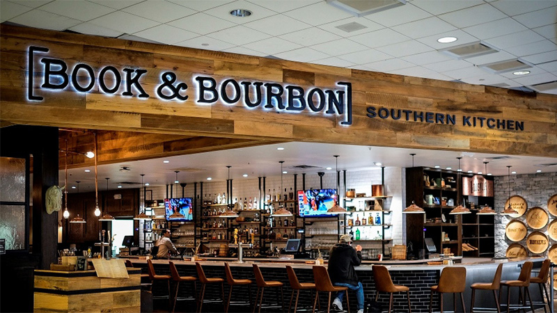 Book & Bourbon Southern Kitchen in Louisville Muhammad Ali International Airport, Louisville, Ky., United States (SDF) is one of the best airport bars in the world.