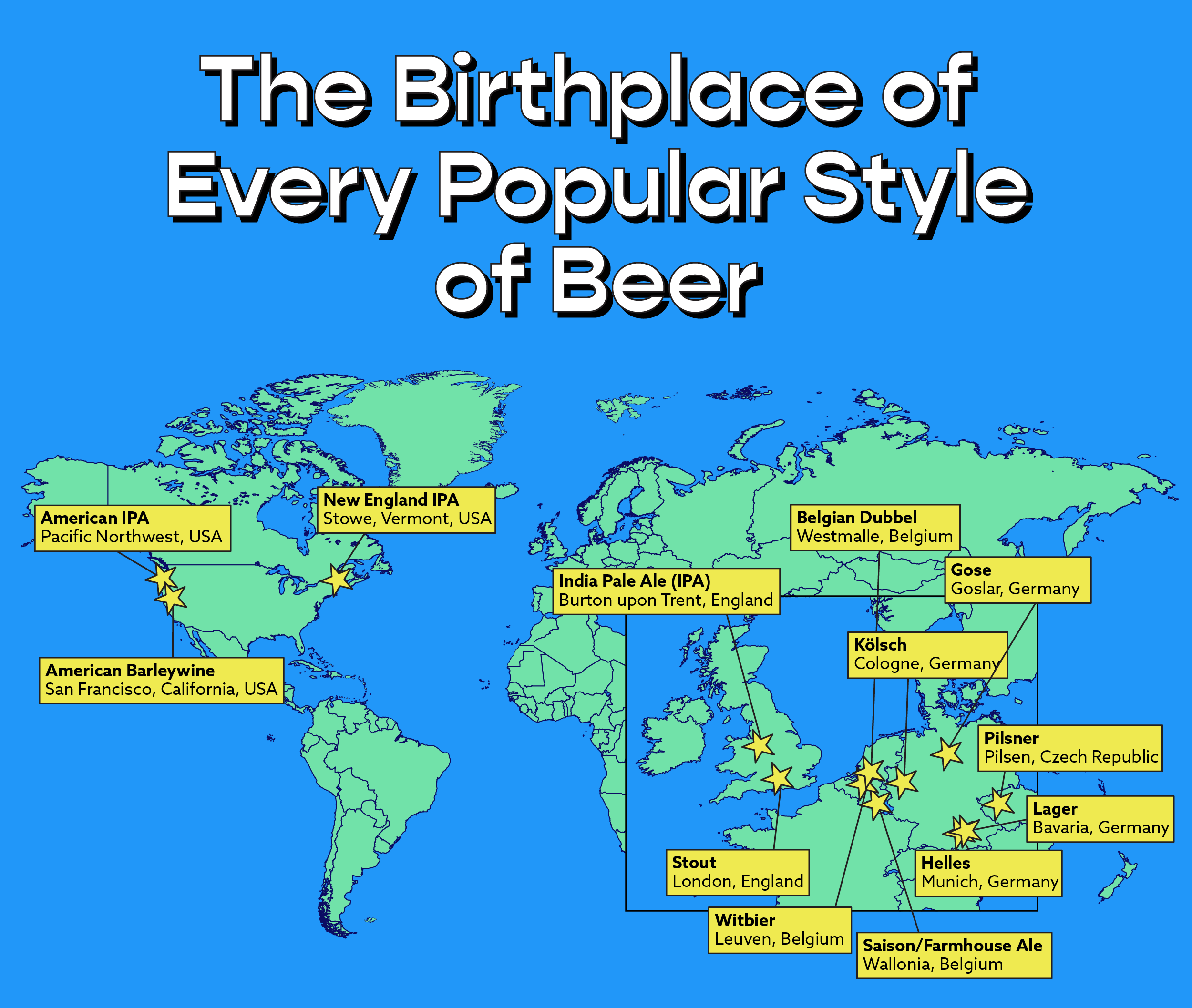 The Birthplaces of Every Popular Style of Beer [MAP]