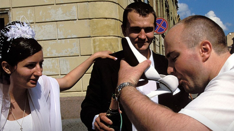 A tradition at Ukrainian weddings: drinking out of the bride’s shoes. Check out the rest of the world's most interesting drinking customs here!