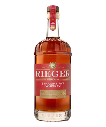 Rieger Straight Rye Whiskey is one of the best rye whiskey bottles for 2025. 