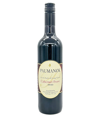 Paumanok Cabernet Franc 2022 is one of the best red wines from Long Island.