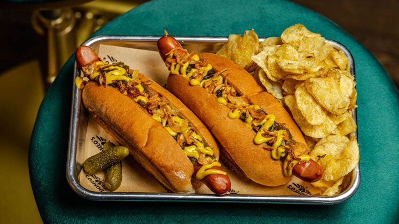 Romeo’s hot dog is one of the best bar snacks in New York City.