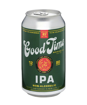 Good Time Brewing IPA is one of the best non-alcoholic beers for 2026.
