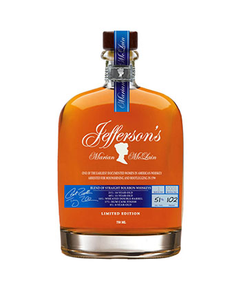 Jefferson’s Marian McLain Limited Edition is a bourbon worth the splurge, according to bartenders.