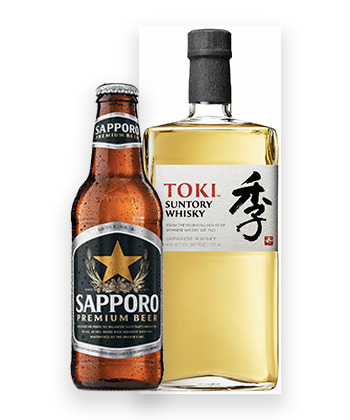 Sapporo and Toki Japanese whisky is one of the best boilermaker combinations.