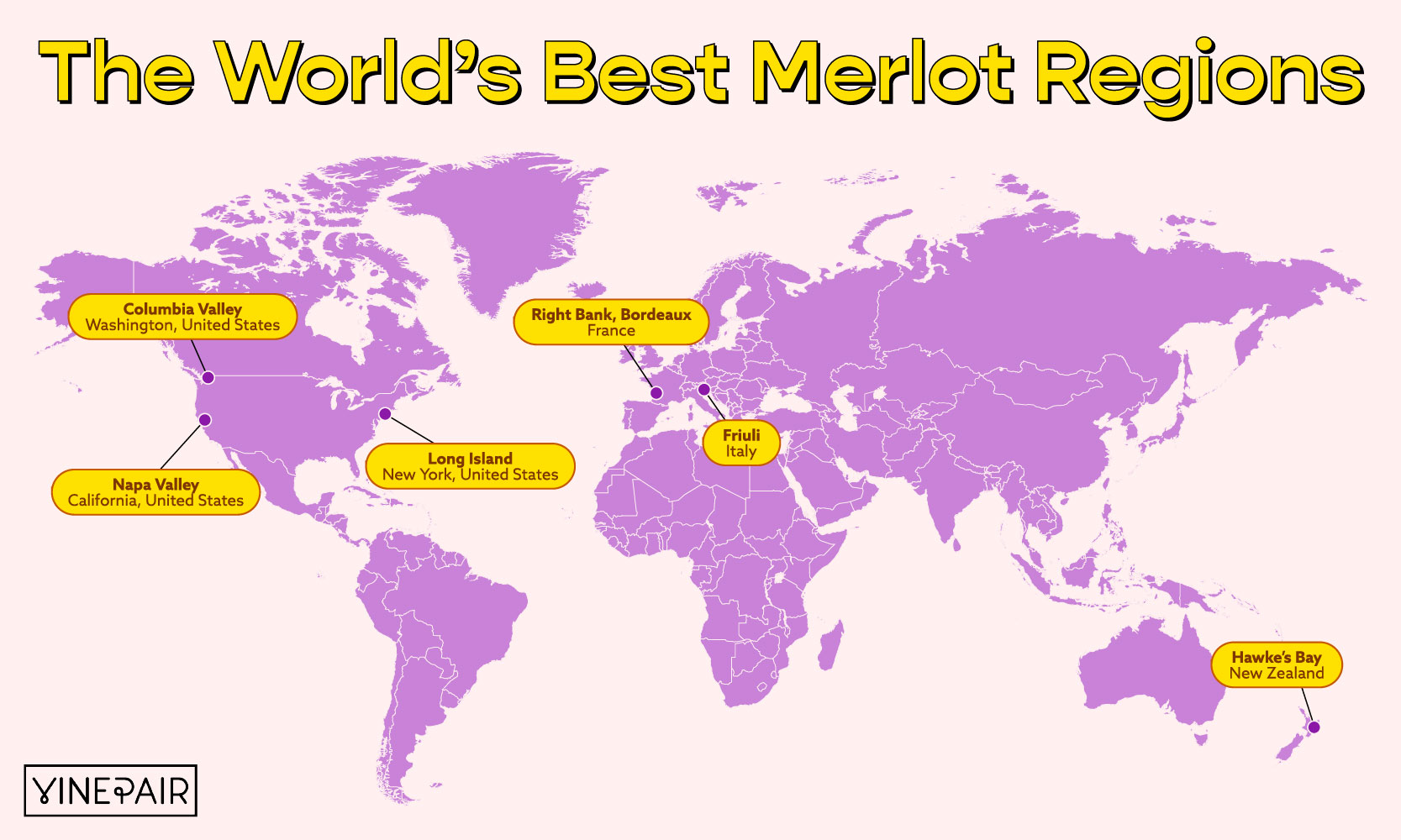 These are the best regions for Merlot wines.