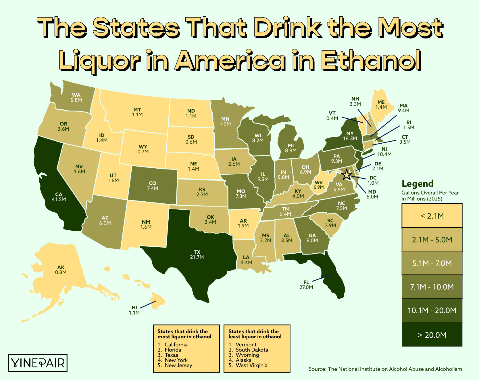 We mapped the state-by-state spirits consumption across the U.S.