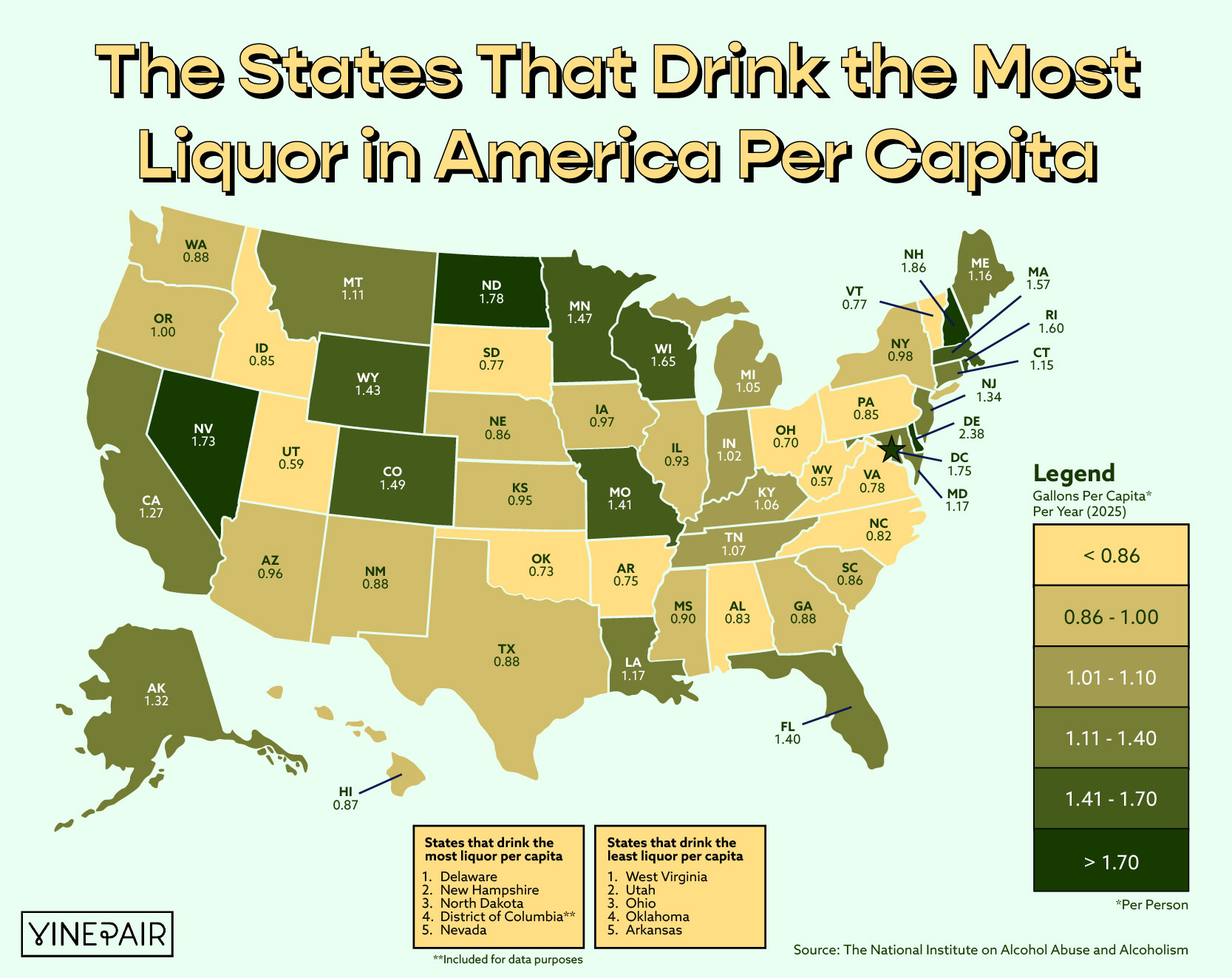 We mapped the state-by-state spirits consumption across the U.S.