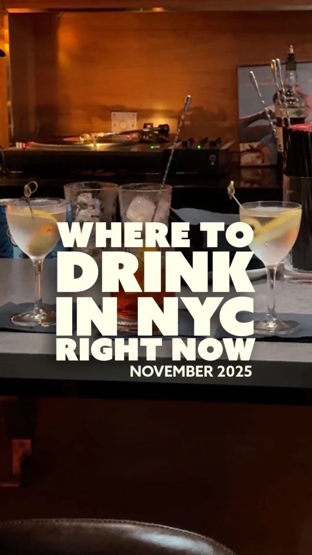 Here are three of the best spots to grab a drink in New York City this November 🦃Tap the 🔗 in our bio for the full list of the cool, current, and flat-out excellent bars and restaurants you should visit right now — and check back each month for the updated map.